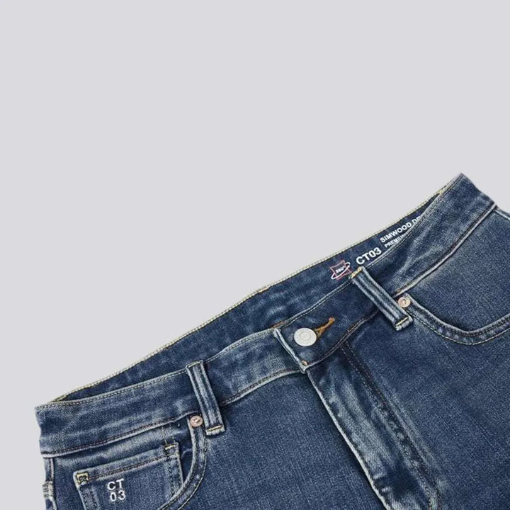Mid-waist men's straight jeans