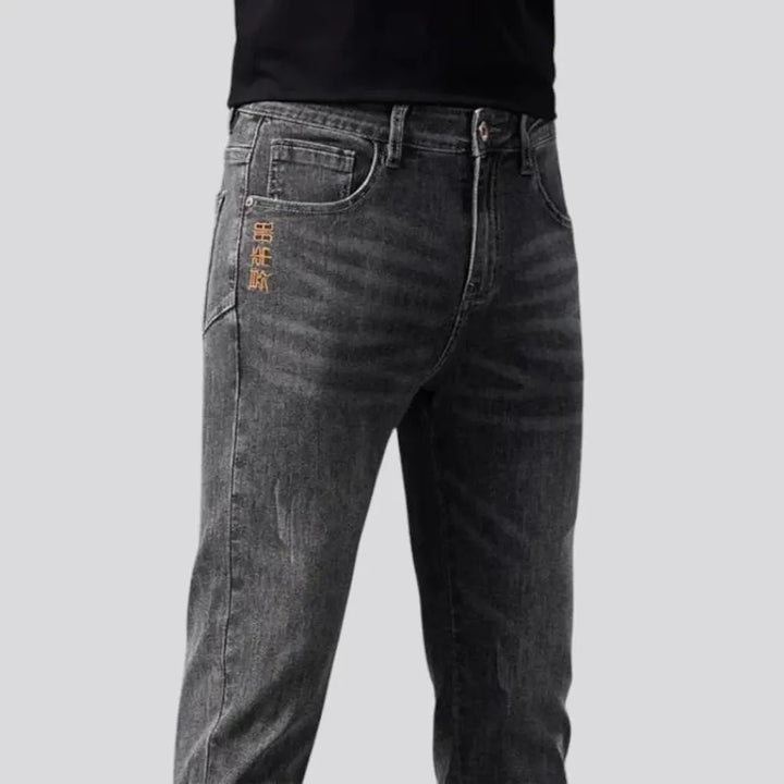 Slim fit mid waist men's jeans