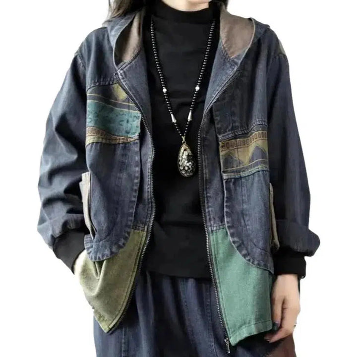 Fashion layered denim jacket
 for women