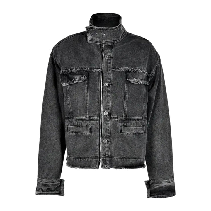 Fashion round-collar jean jacket
 for ladies
