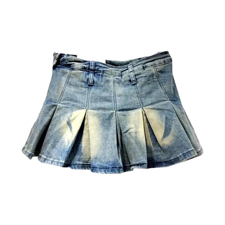 Fashion sanded jean skort
 for ladies