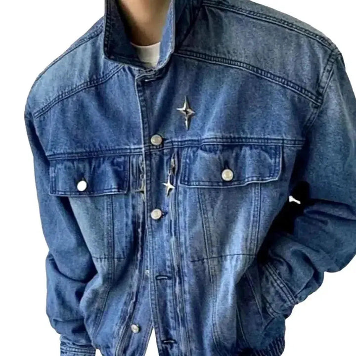 Fashion stonewashed denim jacket for men