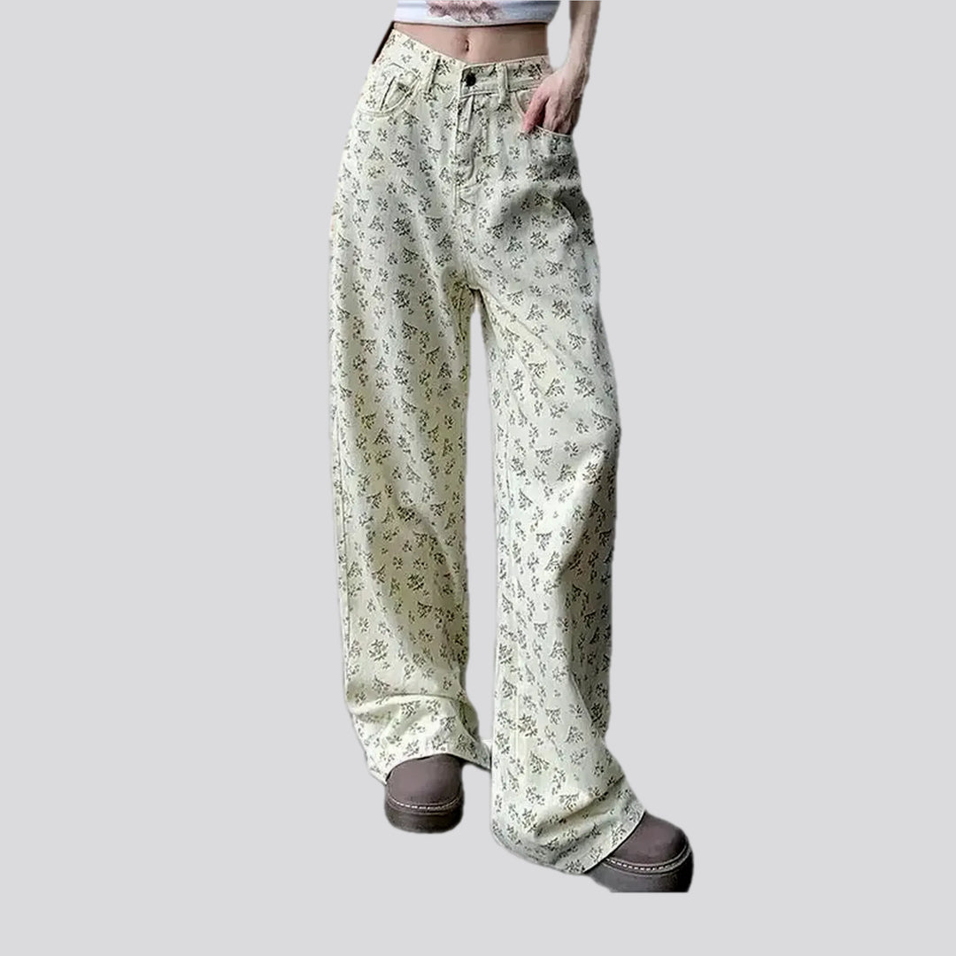 Fashionable Flower Patterned Women's Jeans Pants | Jeans4you.shop