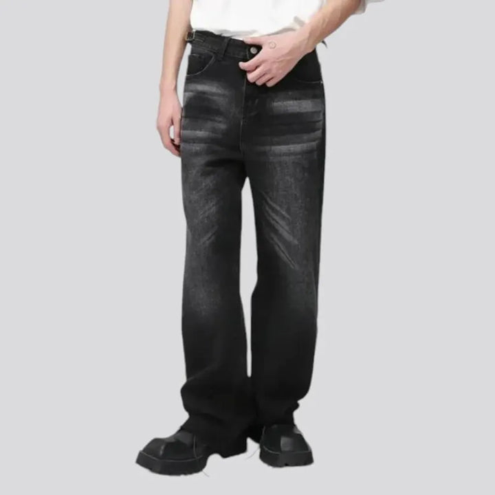 Boho style baggy men's jeans