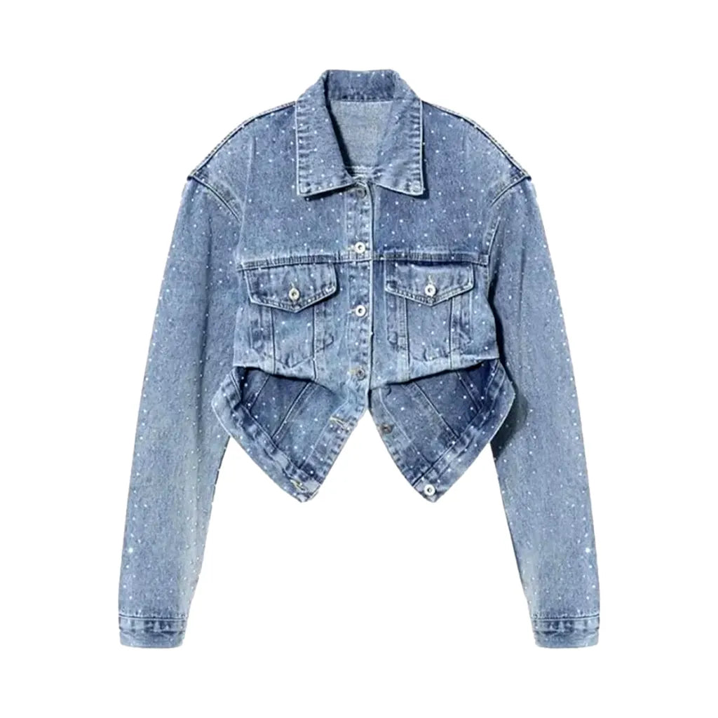 Fashion Street Style Denim Jacket for Women - Light Blue