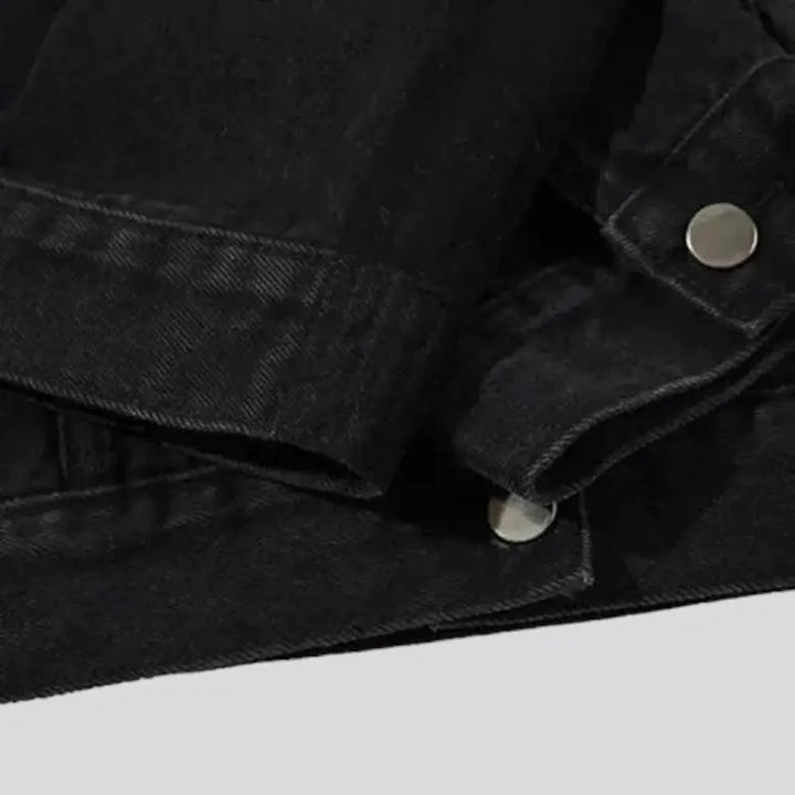 Black sanded men's jeans jacket