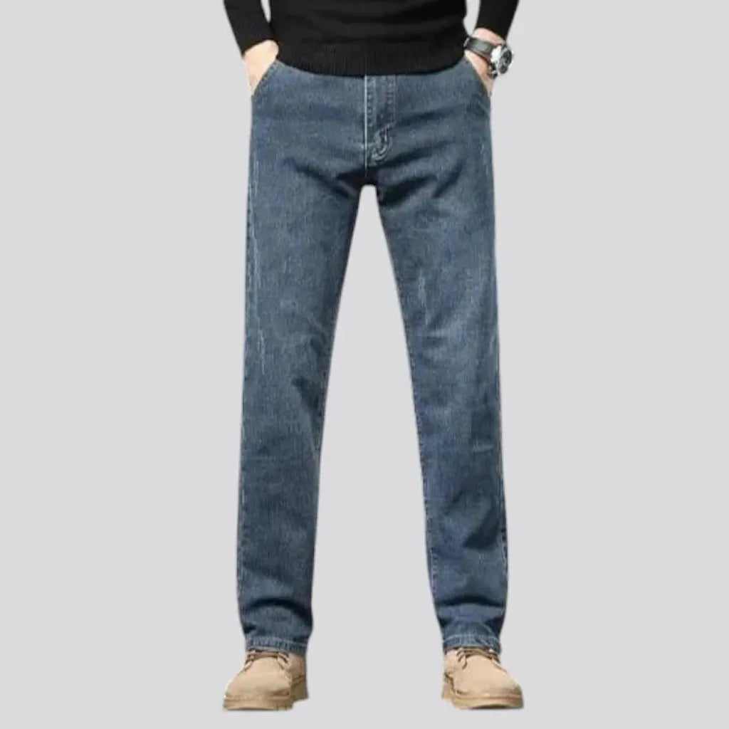 Casual stretchable narrow fit men's jeans