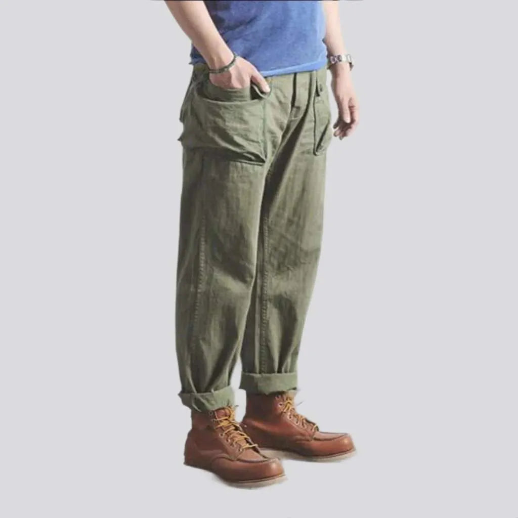 Street khaki men's jean pants