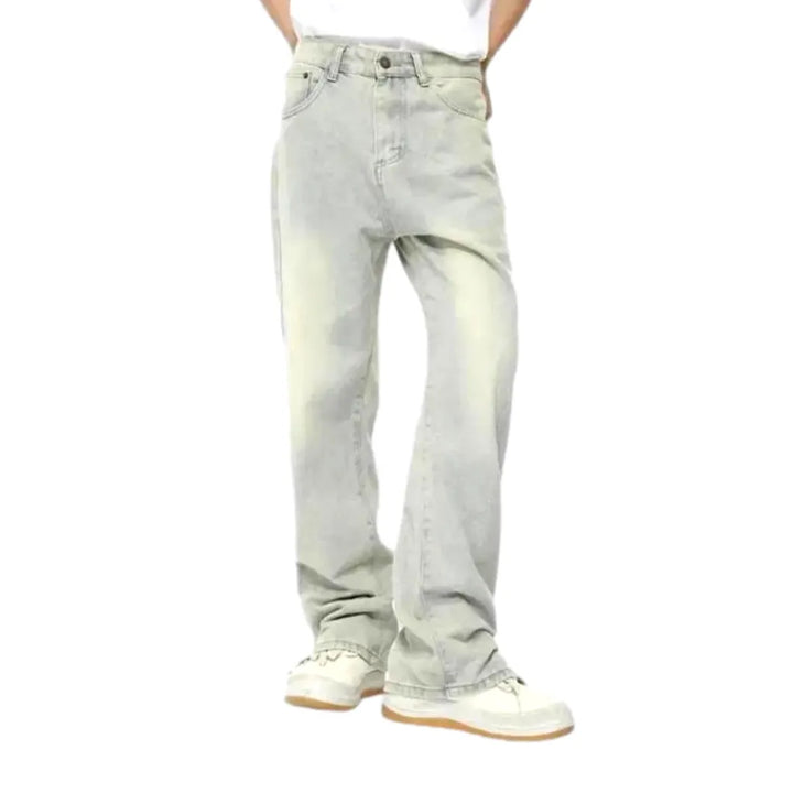 Mid-waist Stylish Jeans for Men - Light Blue