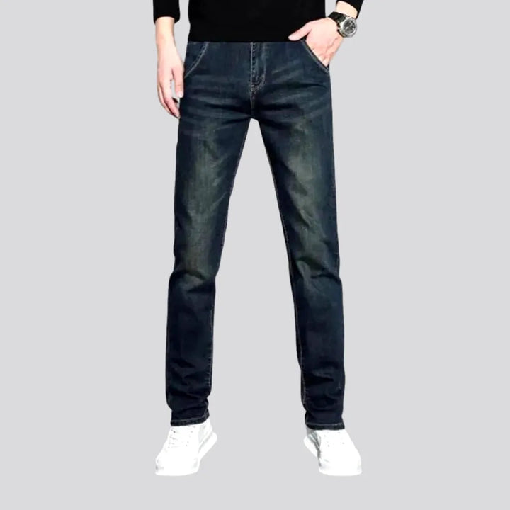 Fitted Casual Dark Distressed Jeans for Men | Jeans4you.shop