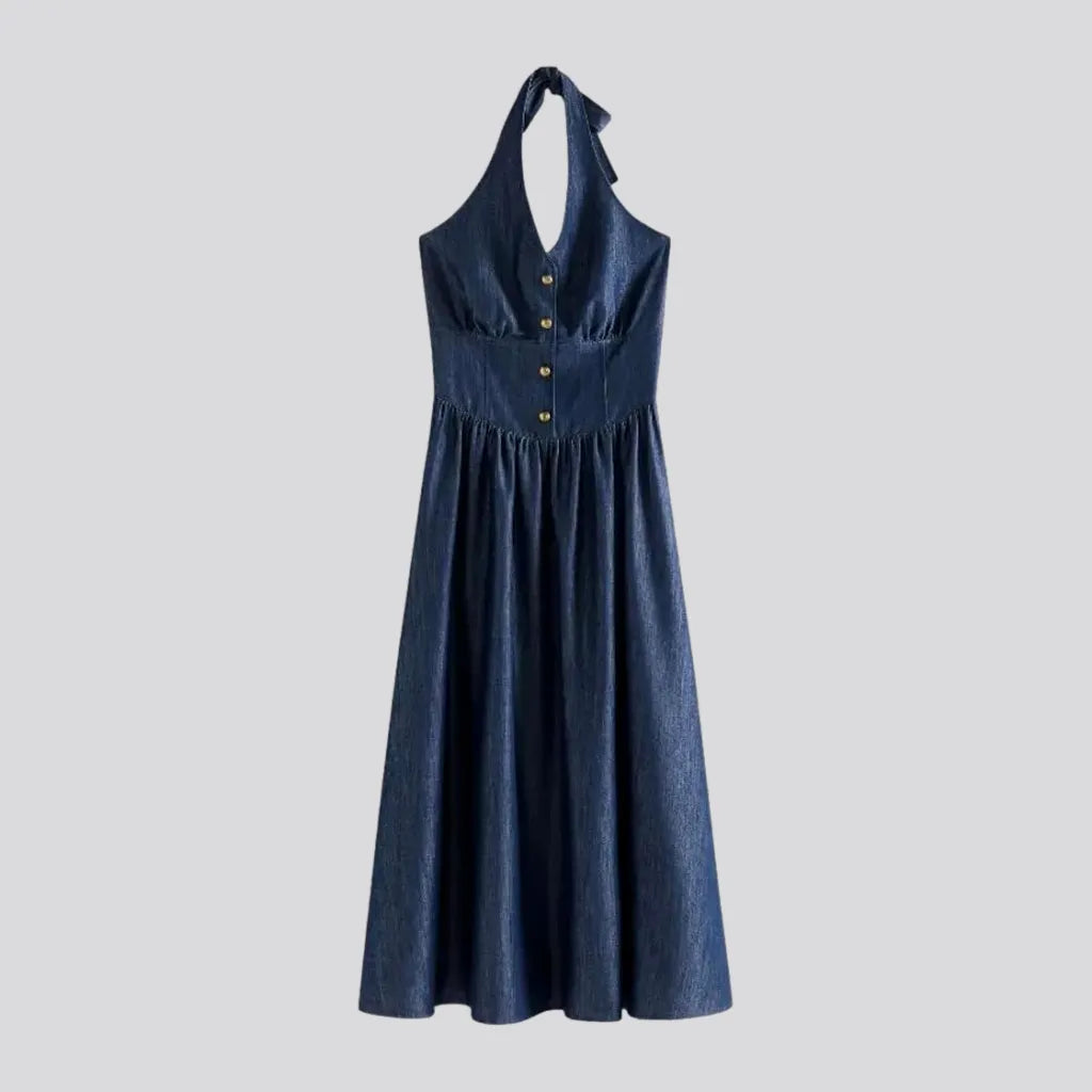 Flared Maxi Casual Denim Dress | Jeans4you.shop