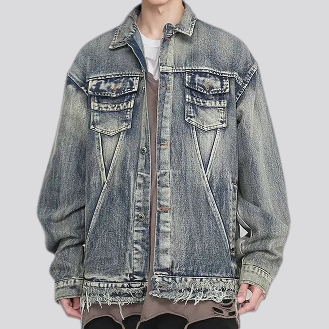 Frayed Retro Men's Denim Jacket | Jeans4you.shop