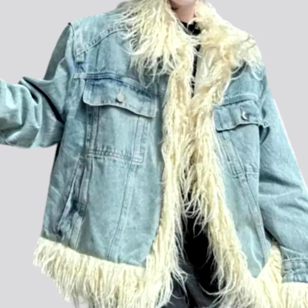 Furry Faded Wash Fashion Men's Denim Jacket | Jeans4you.shop