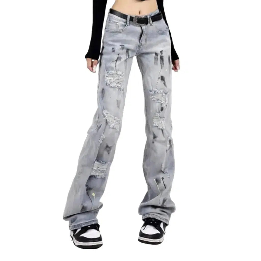 Grunge floor-length jeans
 for women