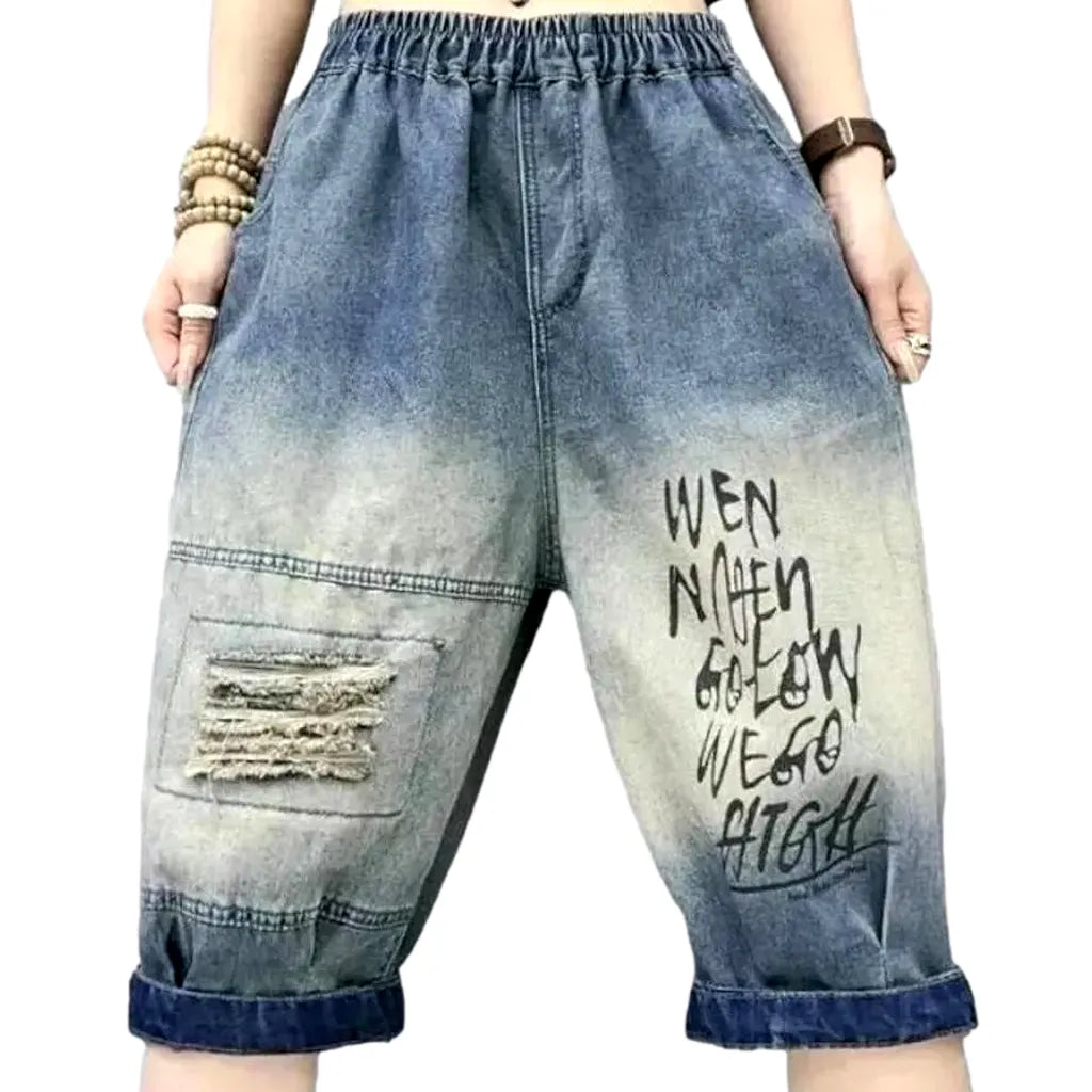 Grunge jeans shorts
 for women