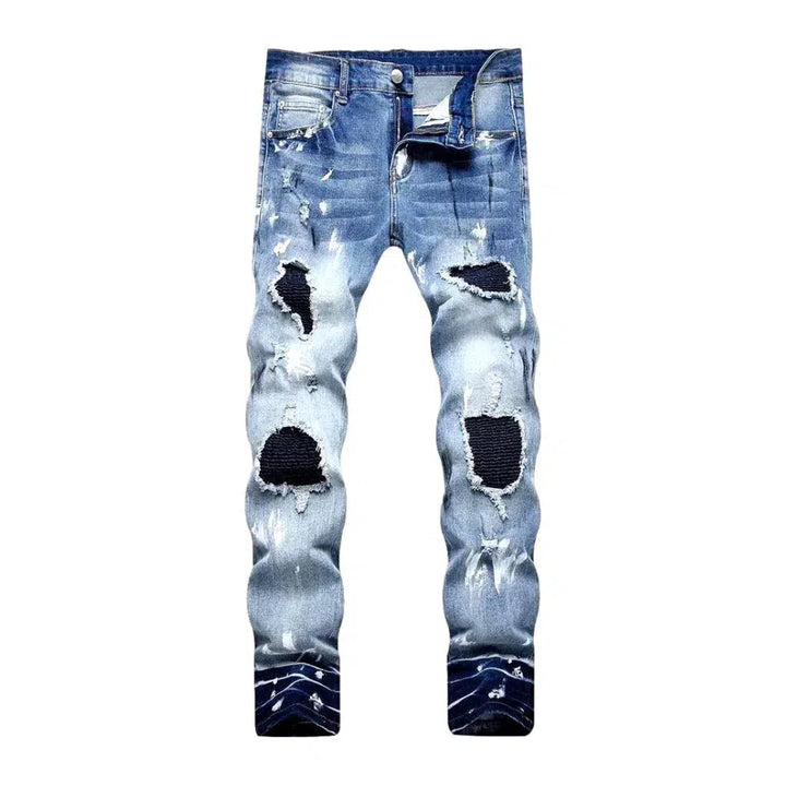 Grunge sanded jeans
 for men