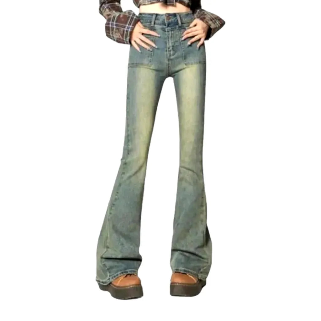High-waist bootcut jeans
 for women