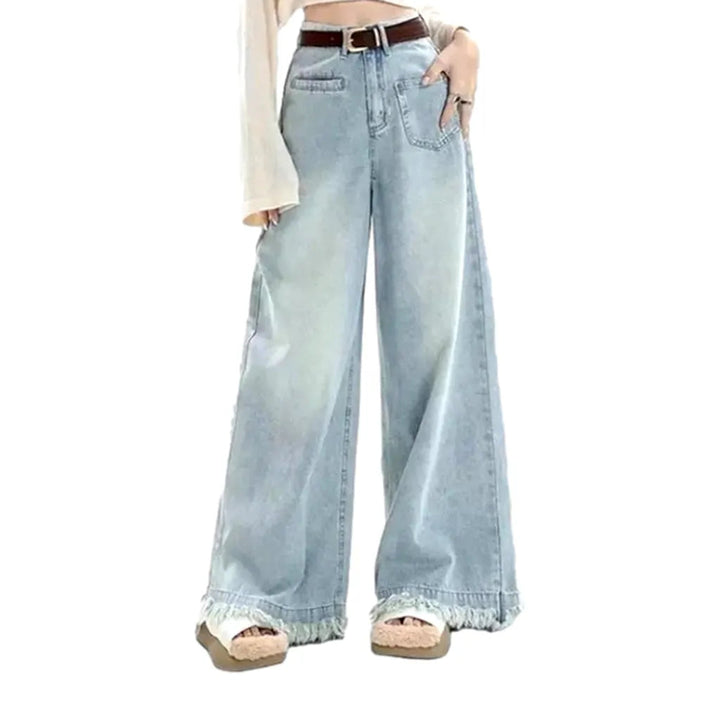 High-waist flared jeans for women