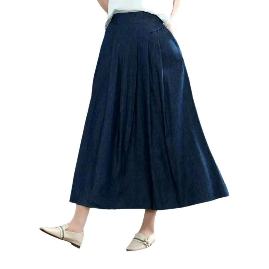 High-waist long women's jeans skirt