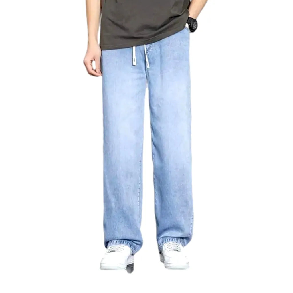 High-waist lyocell men's jeans pants
