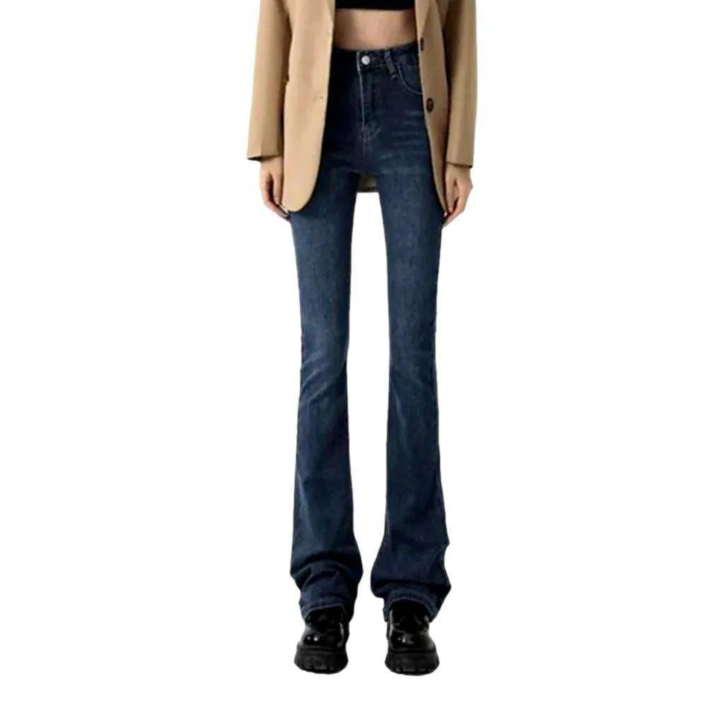High-waist street jeans
 for ladies