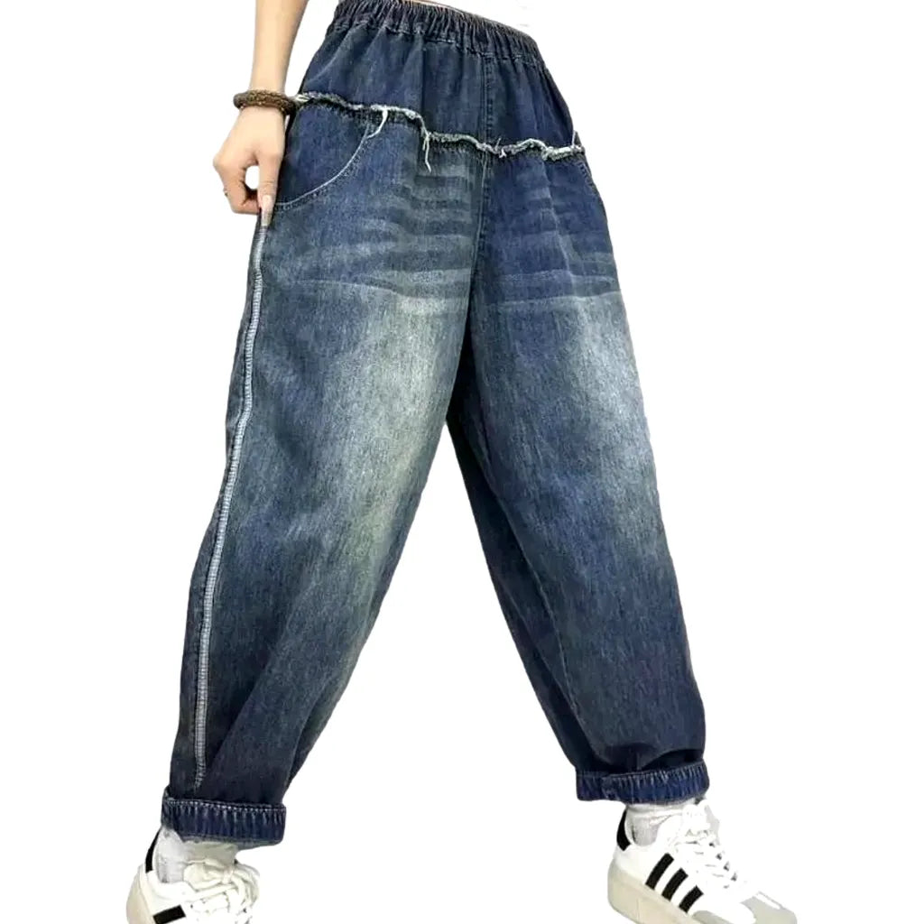 High-waist vintage denim pants