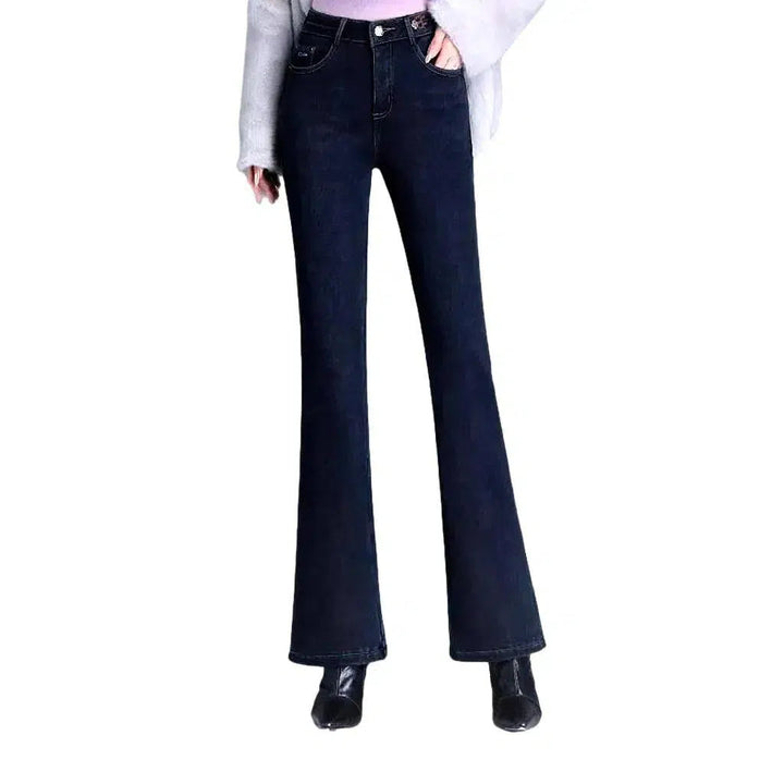 High-waist women's insulated jeans