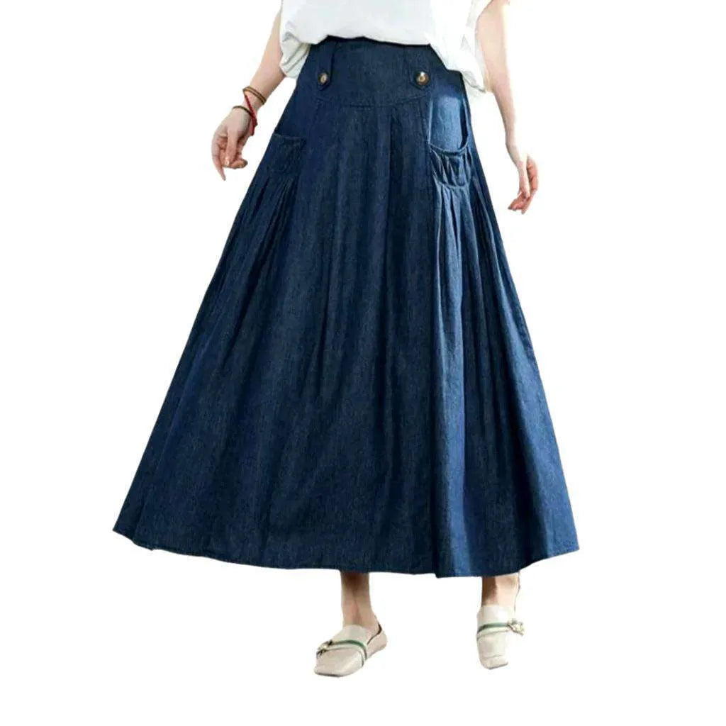 Long classic women's jeans skirt