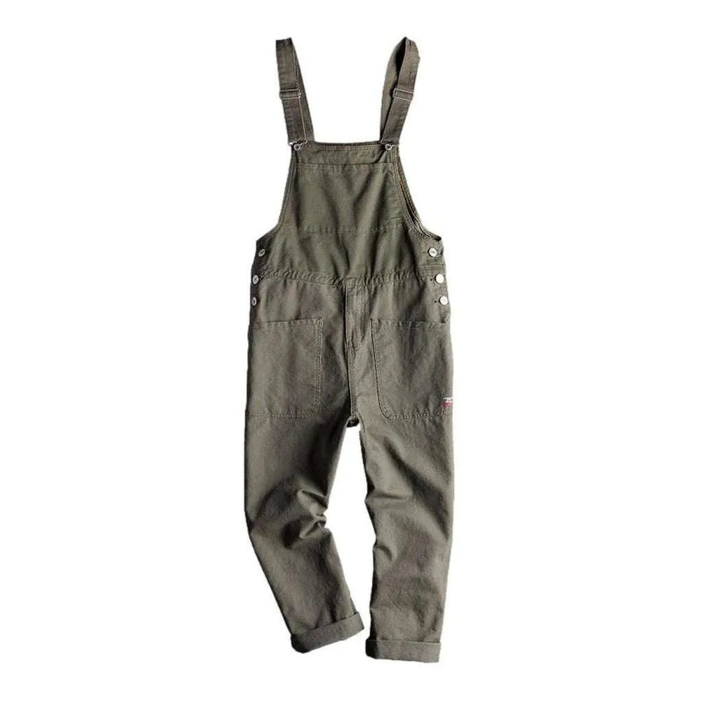 Loose Men's Denim Dungaree - Khaki