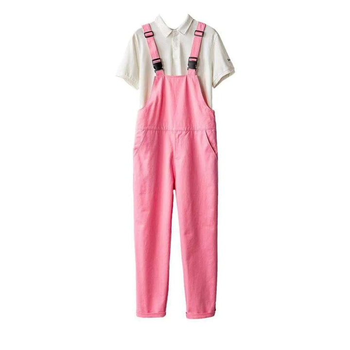 Loose Men's Jean Dungaree - Pink