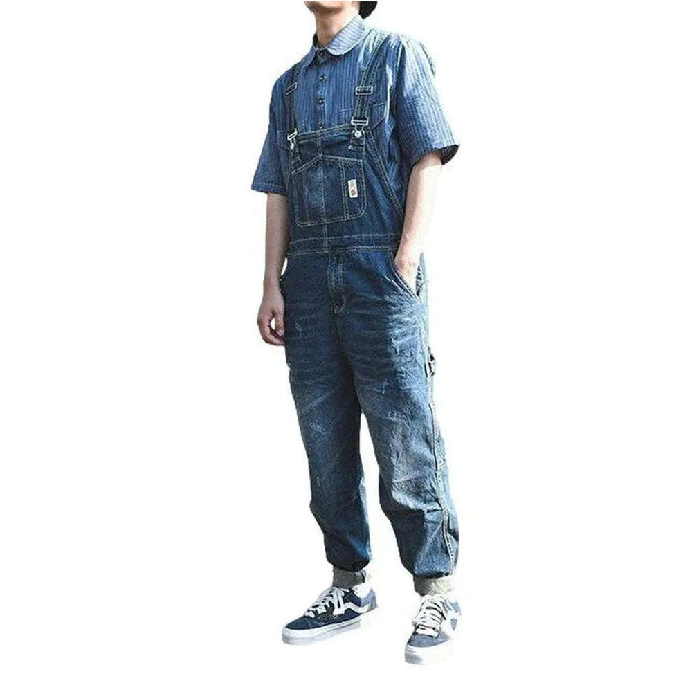 Loose Men's Medium Wash Overall - Blue