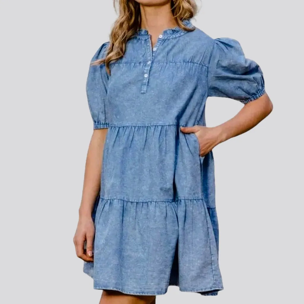 Loose tiered denim dress | Jeans4you.shop