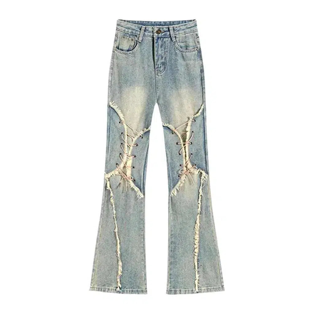Low-waist y2k jeans
 for women