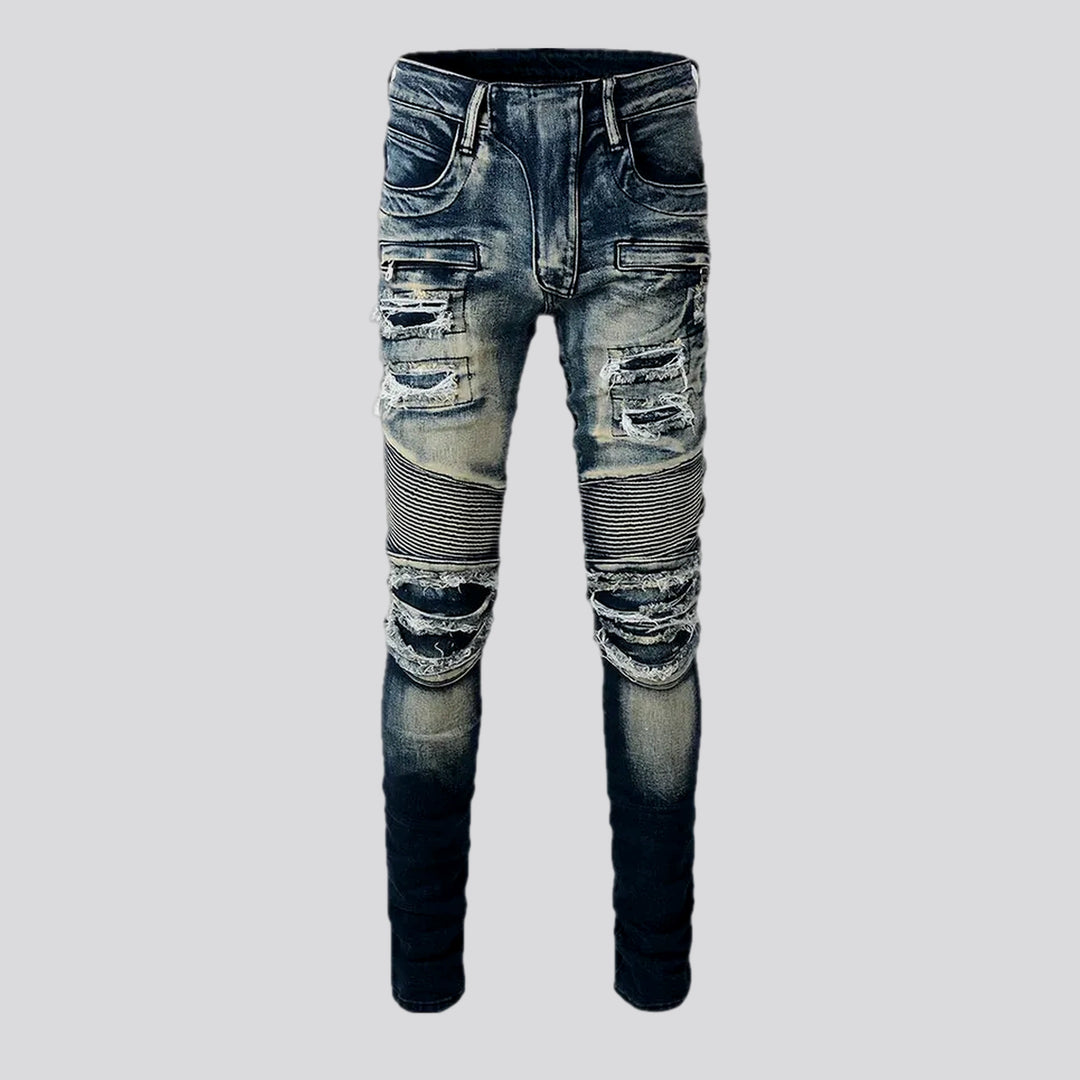 Medium Rise Stretchable Biker Men's Jeans | Jeans4you.shop