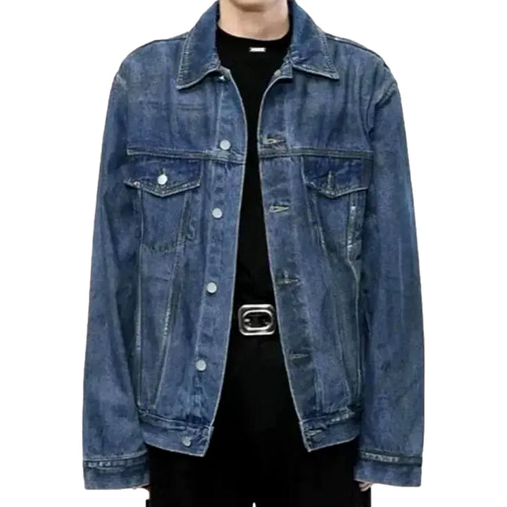 Medium-wash fashion men's jeans jacket