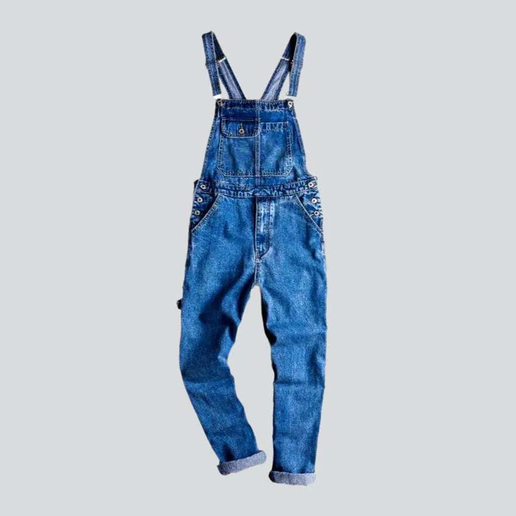 Medium wash men's denim overall | Jeans4you.shop