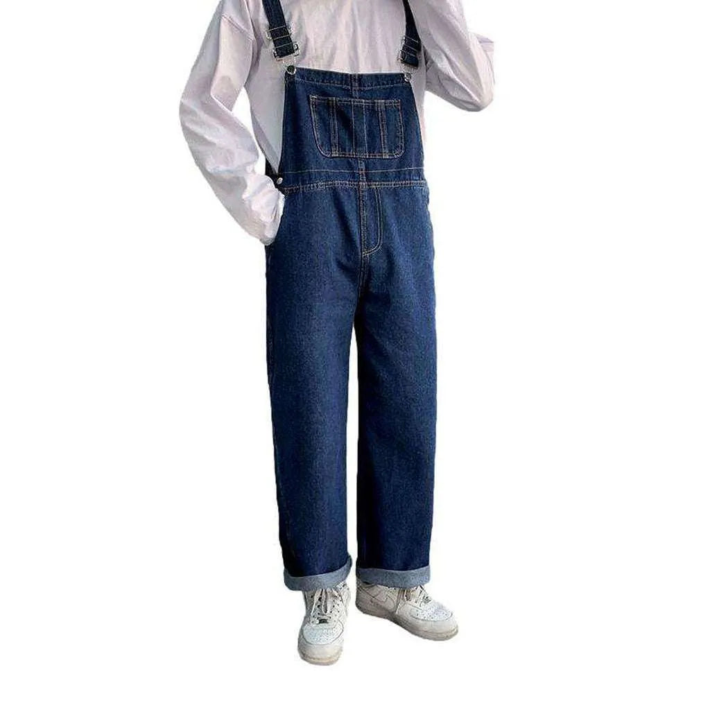 Men's Baggy Denim Jumpsuit - Blue