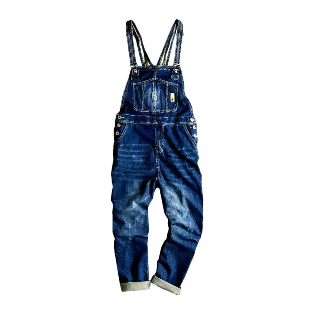 Men's Medium-wash Loose Jeans Overall - Blue