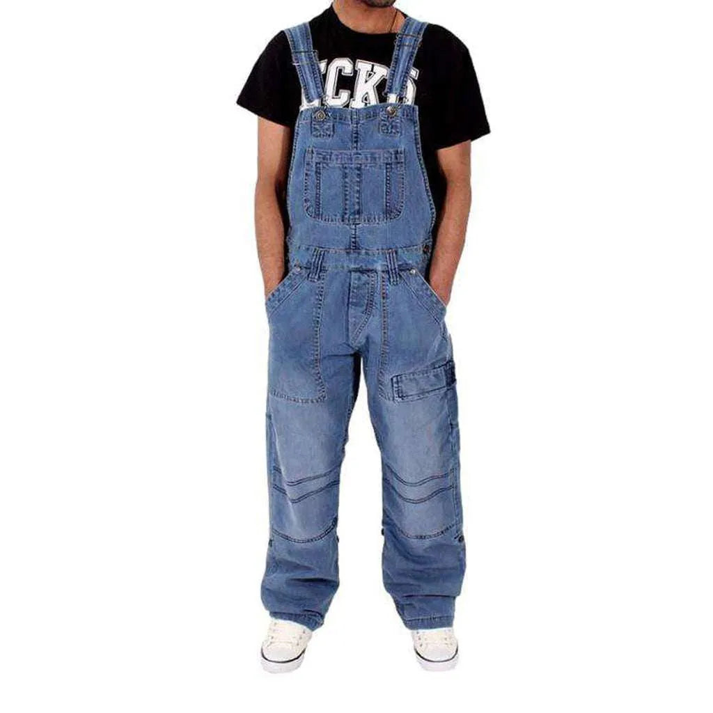 Men's Stonewashed Jean Overall - Light Blue