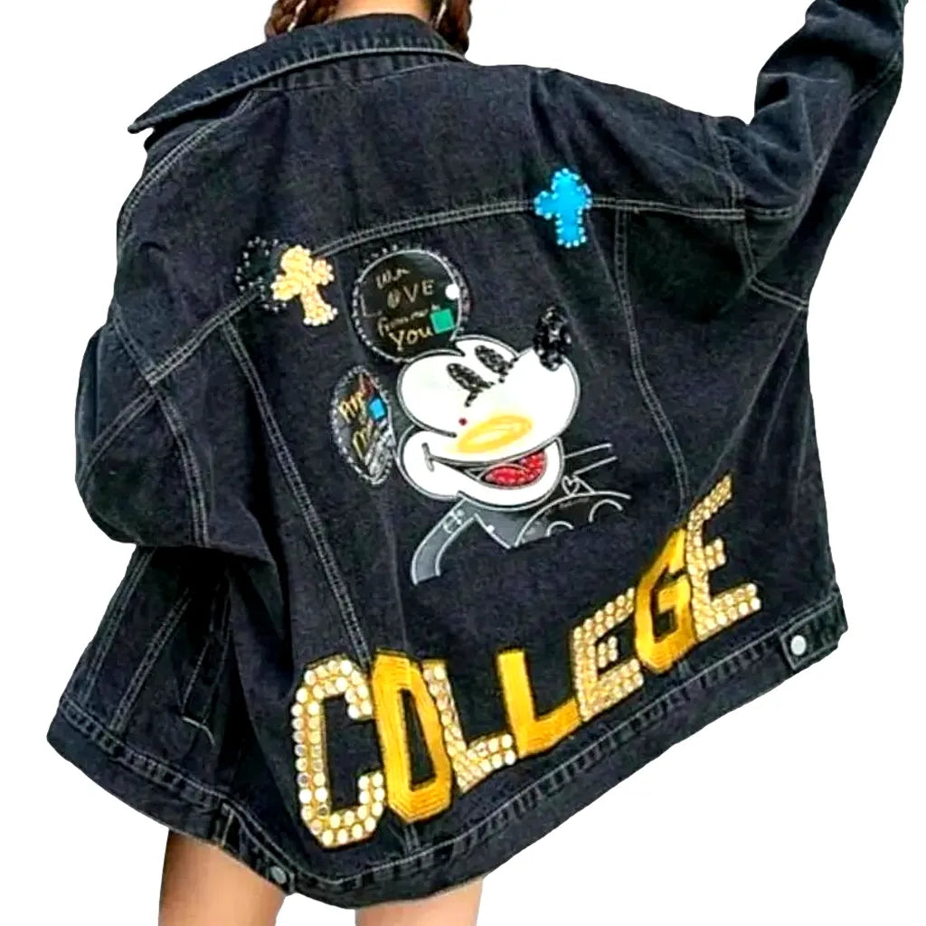 Mickey-print denim jacket
 for women