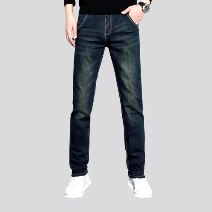 Mid Rise Elastic Dark Men's Jeans | Jeans4you.shop