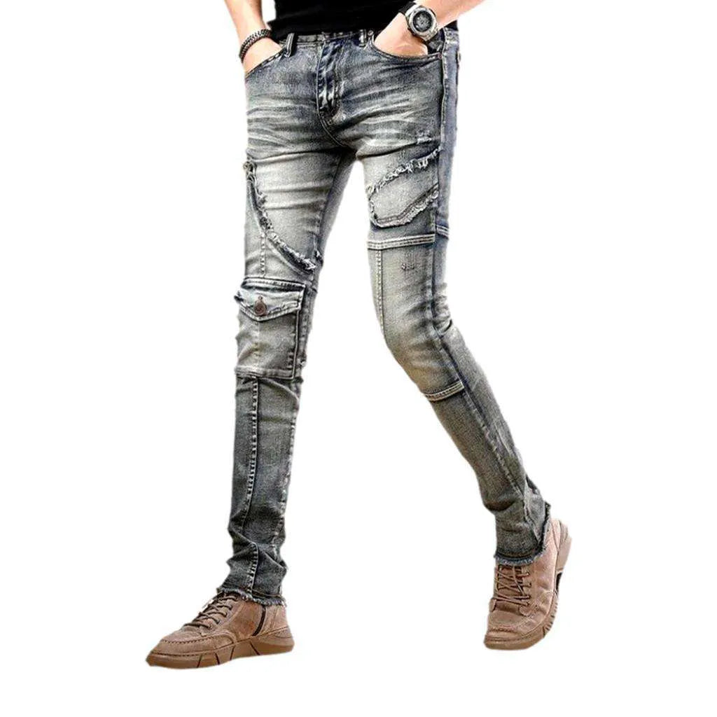 Mid-waist vintage riding jeans