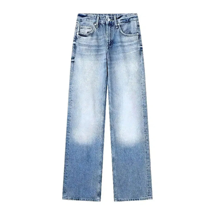 Mid-waist women's stonewashed jeans