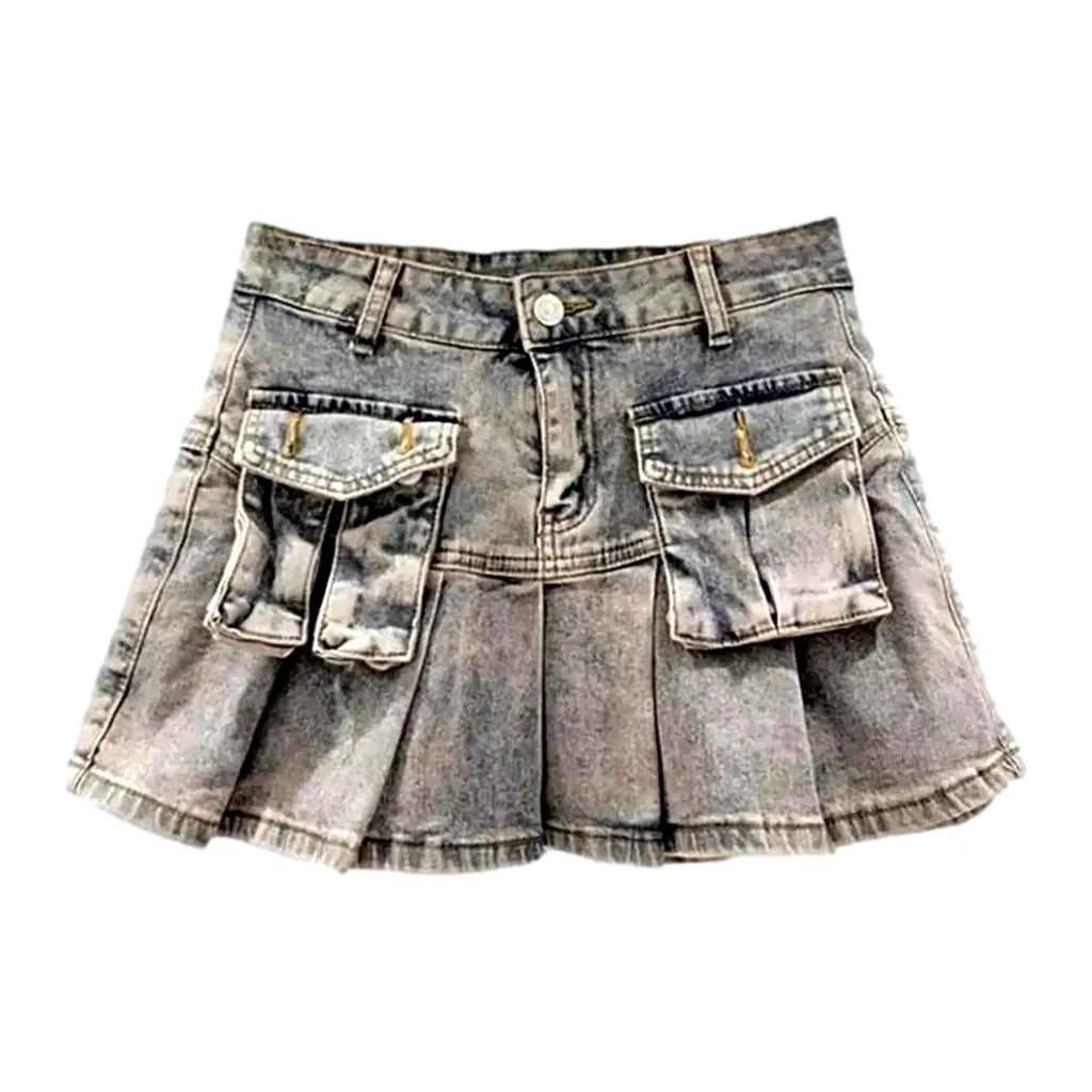 Mini fashion women's denim skort