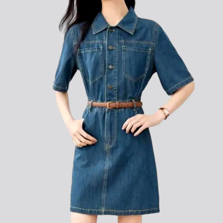 Mini shift denim dress | Jeans4you.shop