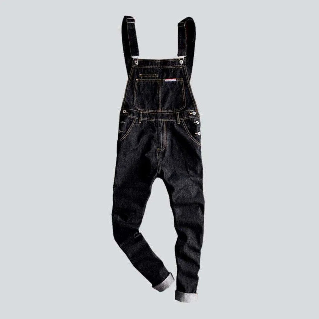 Monochrome slim men's denim dungaree | Jeans4you.shop