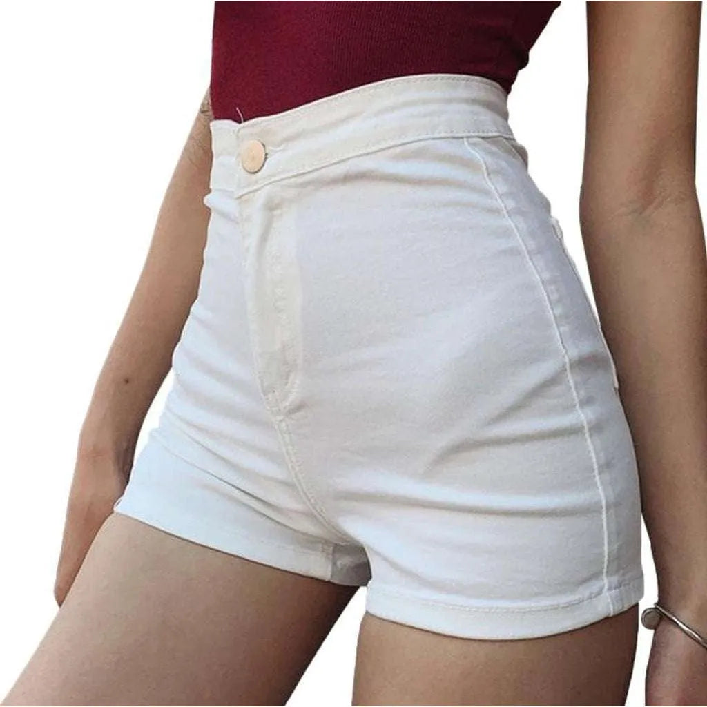 No front pocket denim shorts