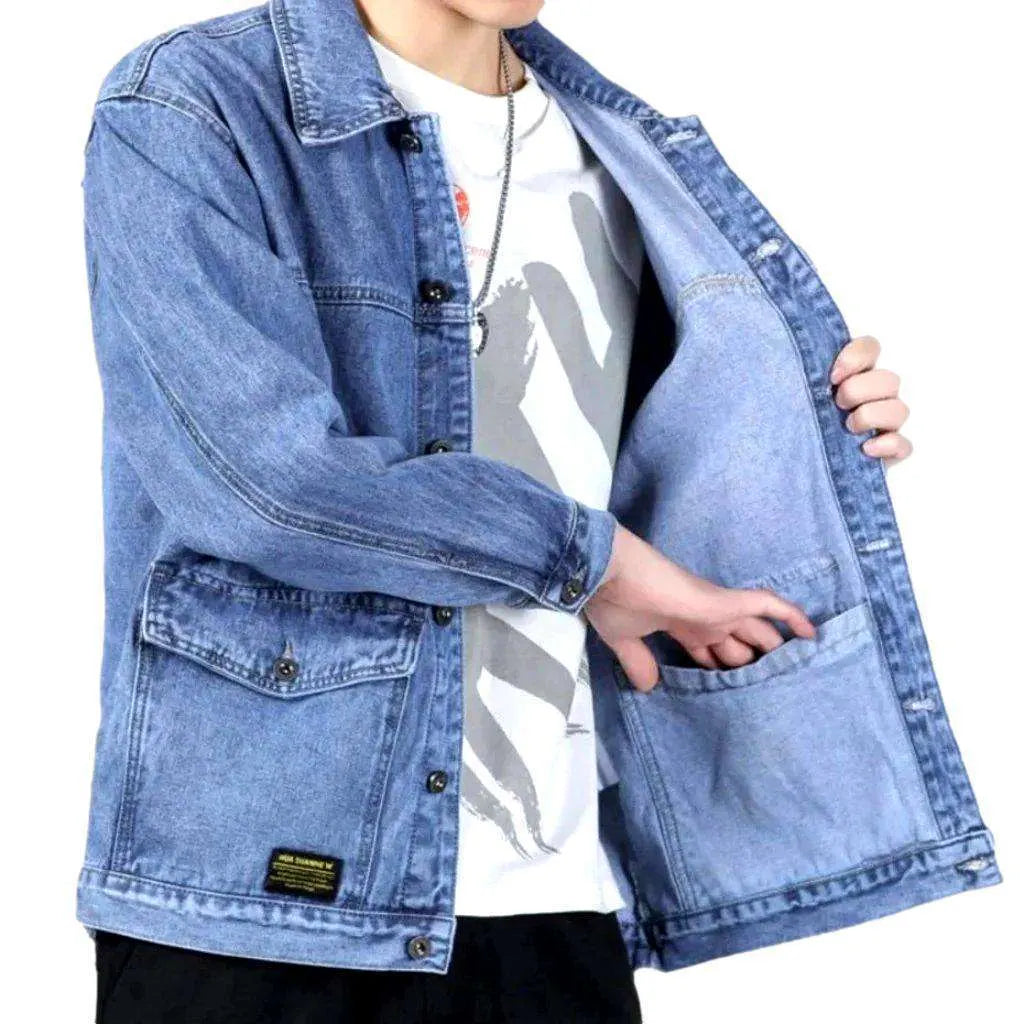 Oversized side pocket denim jacket