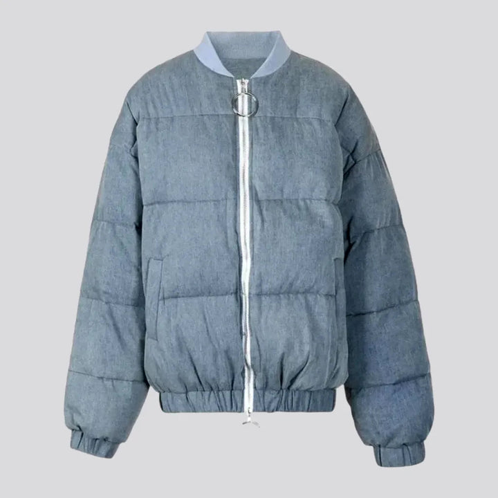 Oversized Women's Denim Puffer Jacket | Jeans4you.shop