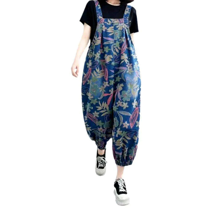 Painted denim jumpsuit
 for women